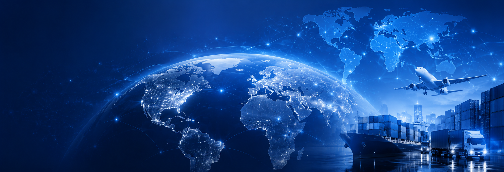 Global logistics network with air and sea freight